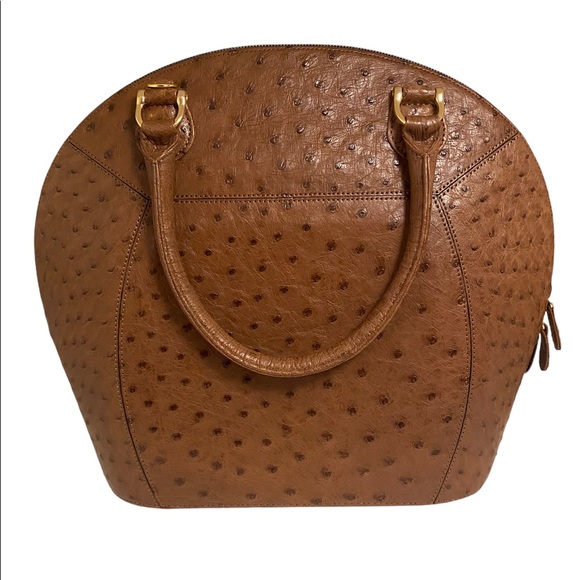 Este Paris Handbags - Vintage Este Paris Brown Ostrich Hardshell Handbag